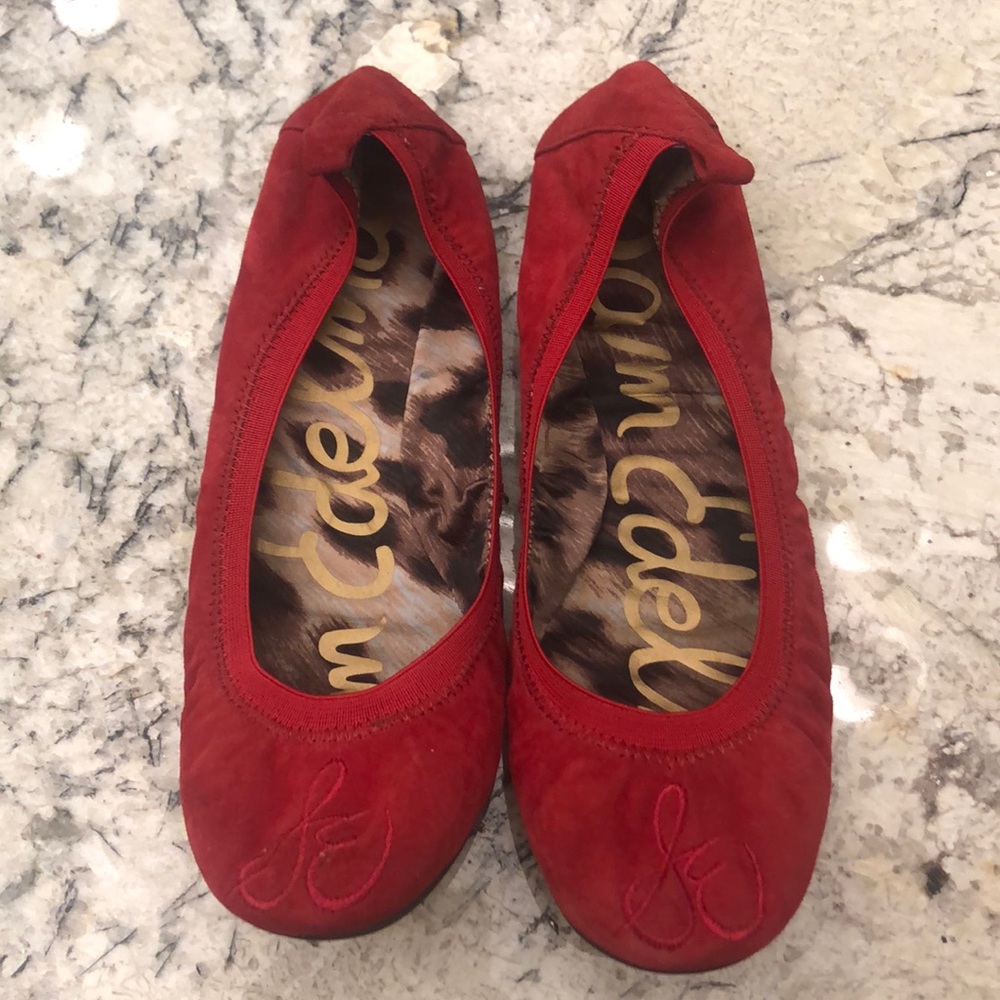Red Suede Ballet Flat